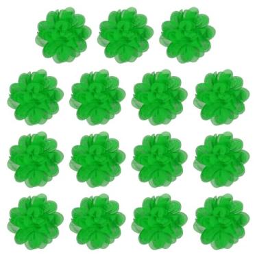 Imagem de YELARXI Flores de chiffon, apliques de tecido de costura, apliques de flores de chiffon - adequado para (mulheres/artesanato faça você mesmo/tiaras/acessórios de cabelo/casamento/festa/corsage) 10 cm