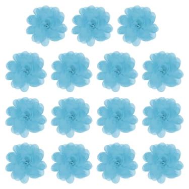 Imagem de YELARXI Flores de chiffon, apliques de tecido de costura, apliques de flores de chiffon - adequado para (mulheres/artesanato faça você mesmo/tiaras/acessórios de cabelo/casamento/festa/corsage) pacote