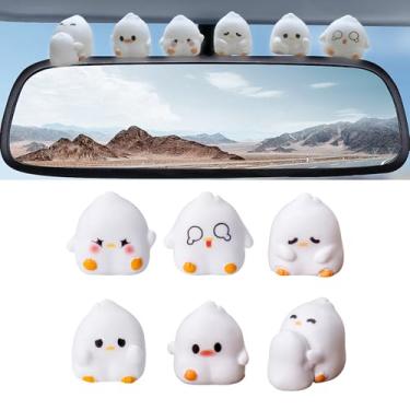 Imagem de TSTESE Decoração de animais de desenho animado fofo de carro, ornamentos de espelho retrovisor, decoração de painel, enfeite de interior de caminhão, figura engraçada, presentes decorativos EV,