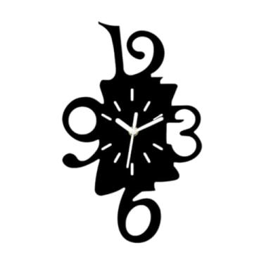 Imagem de BLWOTMOR Relógio de parede silencioso para decoração de parede, relógio pendurado para sala de aula, quarto, cozinha e banheiro, Preto, 12 Inch