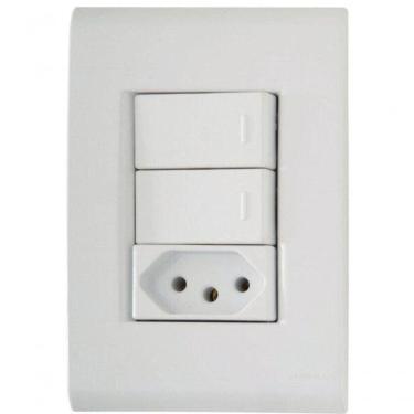 Imagem de Conjunto 4x2 2 Interruptores Simples 10 A 250 V 1 Tomada 2p+t 10 A 250 V Tramontina Liz