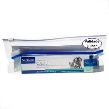 Imagem de Kit Saúde Oral Virbac Cet Pasta + Necessaire + Escova para Cães e Gato