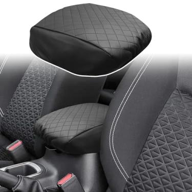 Imagem de ramuel Compatível com apoio de braço para console central almofada de couro PU capas de descanso de braço tapete protetor de tampa de console médio para Nissan Frontier 2022-2025 Nissan Xterra