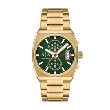 Imagem de Armani Exchange Relógio masculino A|X cronógrafo de aço inoxidável dourado (modelo: AX2822)