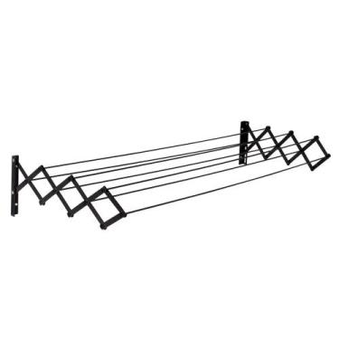 Imagem de Varal de Parede Secalux Sanfonado Para Roupas Pratico Com Aço Black 0,