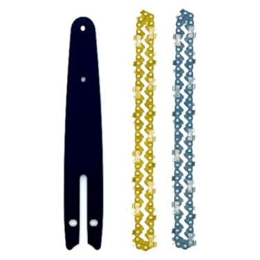 Imagem de BYYINGSUS Corrente e guia para mini motosserra elétrica de substituição, serra elétrica, peças de serra elétrica, acessórios de ferramentas de jardim