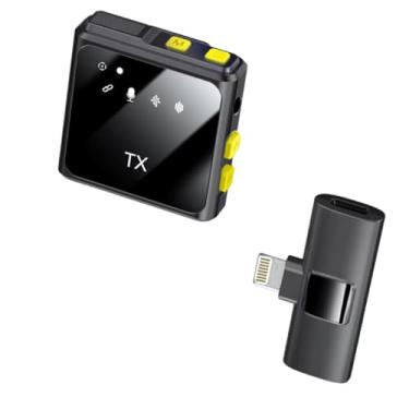 Imagem de Microfone de Lapela Sem Fio Compativel para iOS com Conexão Compativel Lightning, 1 Transmissor + 1 Receptor, Leve 26g, Som Profissional com Redução de Ruído para Vídeos, Lives, Reuniões e Podcasts