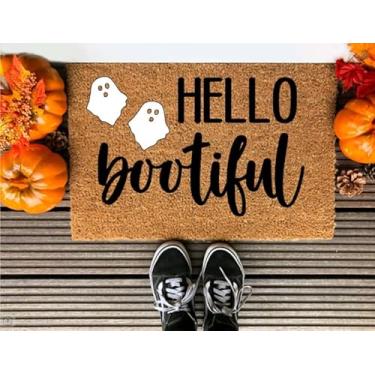 Imagem de Hello Bootiful | Capacho de Halloween | Capacho engraçado | Tapete de boas-vindas | Tapete de porta para decoração de Halloween, tapete engraçado, presente de inauguração de casa, tapete de