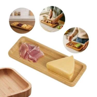 Imagem de Petisqueira Bambu Retangular 26Cm Queijos Frutas Azeitonas - Wellmix