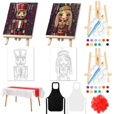 Imagem de Kit de pintura Zhanmai 112 peças de quebra-nozes de Natal com cavalete