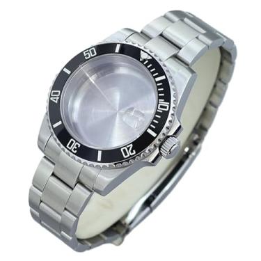 Imagem de FEIYASHI NH35 NH36 NH34 Caixa de relógio de aço inoxidável giratório bisel de cerâmica vidro cristal safira SUB 40 mm relógio clássico, Tampa inferior de vidro 1, For ETA2824 PT5000 Movement, Caixa de