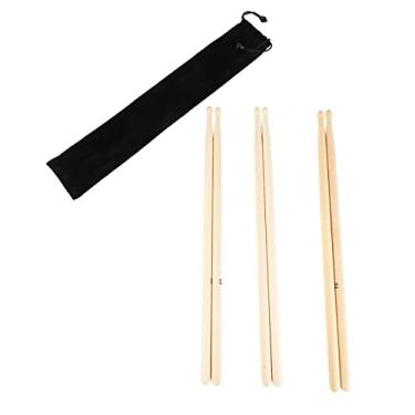 Imagem de RiToEasysports Pino de Superfície Lisa da Vara do Tambor da Madeira Maciça 5a-conjunto Baqueta Com Saco de Armazenamento para o Poder do Tambor