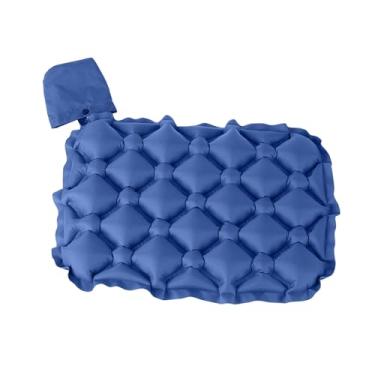 Imagem de oshhni Almofada de assento inflável Almofada de assento de ar de portátil respirável de de ar para acampamento para caminhadas no chão Piqueniques Caminhadas, Azul Escuro