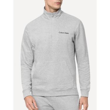 Imagem de Moletom Calvin Klein Loungewear Masculino Half Zip Modern Logo Cinza Mescla-Masculino
