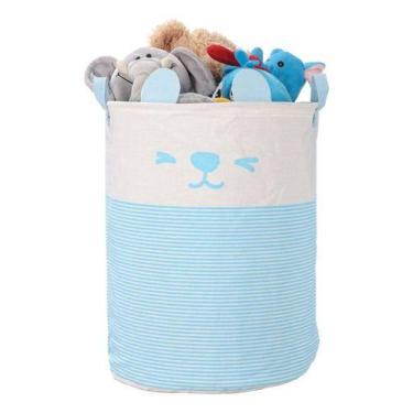 Imagem de Cesto De Roupa Suja Brinquedos Infantil Dobrável Lavanderia - PGB, Azu