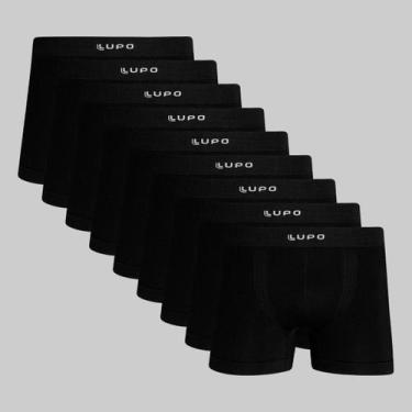 Imagem de Kit 9 Cuecas Lupo Boxer Micromodal Sem Costura 00661, Preto, M