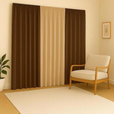 Imagem de Cortina Versátil 3,00X2,80 Sala Quarto Escritório Decoração Estilo Con