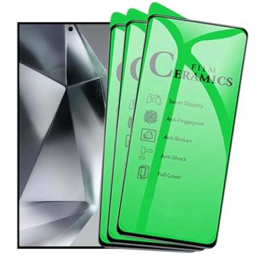 Imagem de 3 Películas Protetora de Cerâmica Compatível Samsung Galaxy S24 Ultra Cobertura Total, Não Quebra
