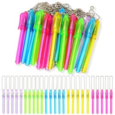 Imagem de MAQUITA 60 miniporta-chaves, canetas esferográficas, bolso a granel, esferográficas, coloridas com chaveiro, tinta preta, 1,0 mm, pequena caneta para crachá, enfermeira, escritório, presentes médicos