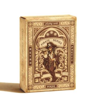 Imagem de strublfe Retro Style Playing Cards, Poker Cards Pirate Series NO.11, 54 Unique Illustrations Playing Card, Double-Sided Anti Slip Pattern Design, Suitable for Collection and Gift.
