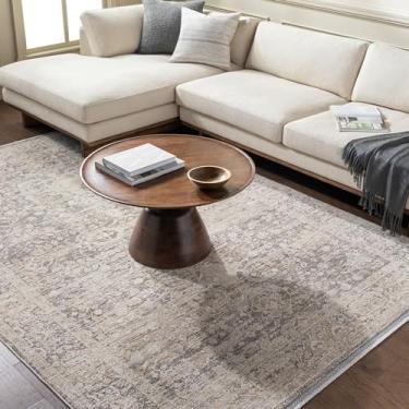 Imagem de Livabliss Rivaldo Tapete de área de tecido de máquina de transição, 2'4" x 3'9" (2' x 4'), marrom/creme