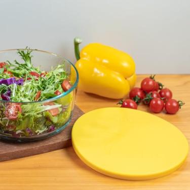 Imagem de 1 pç tampa de tigela de silicone amarelo com 7 xícaras para pirex e âncora de vidro 7402-PC 7 xícaras, tampa de 18,5 cm de diâmetro (amarelo)