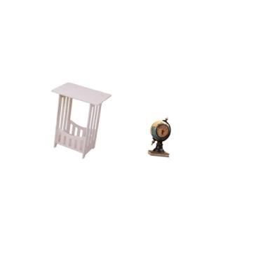 Imagem de Fenteer Mesa de Cabeceira com Relógio Globo Moderno, Prática E Funcional para Decoração de Quartos de Hotel, Café, Sala de Estar, Escritório E Outros Ambiente