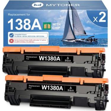Imagem de Toner para impressora a laser MYTONER 138A preto com chip, pacote com 