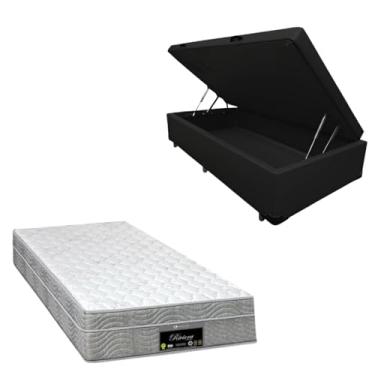 Imagem de Cama Box Baú Blindada com Colchão RivIera Molas Ensacadas 25cm de altura (CORINO PRETO, Solteiro)