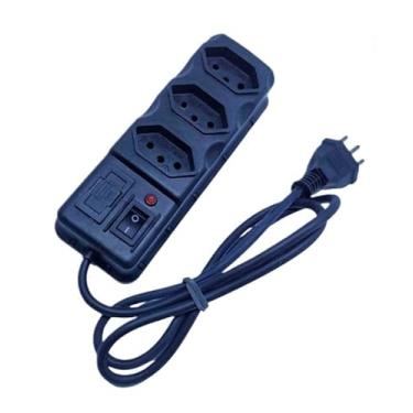 Imagem de Filtro de Linha Branco e Preto 3, 4, 5 e 6 Tomadas Extensão Elétrica Régua Elétrica (3T PRETO)