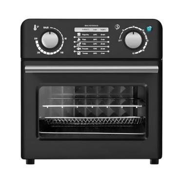 Imagem de Forno Elétrico Multifuncional Air Fryer, 10L, Preto, 1000W, Display Digital, 3 Bandejas, Timer 60min, Temperatura até 230°C, Compacto para Bancada