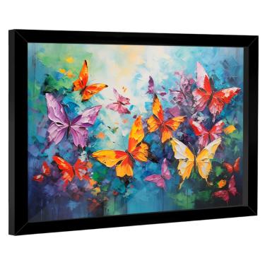 Imagem de Quadro Decorativo Borboletas Estilo Pintura