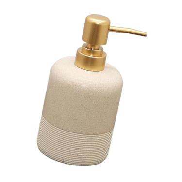 Imagem de Fxzqgnh Dispensador de Sabonete Líquido para As Mãos, Frasco de Shampoo, 7,6 X 15,7 Cm, Versátil, Recarregável, para Loção E Detergente de Louça. Leve, Elegan, Bege, Tamanho real