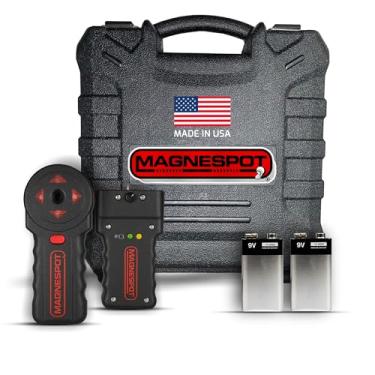 Imagem de Magnespot XR1000-K2 revolucionário para localizador de pontos de referência, Magnespot XR1000 com receptor, transmissor e pilhas alcalinas de 9 V, localizador de pontos de perfuração de parede ou chão