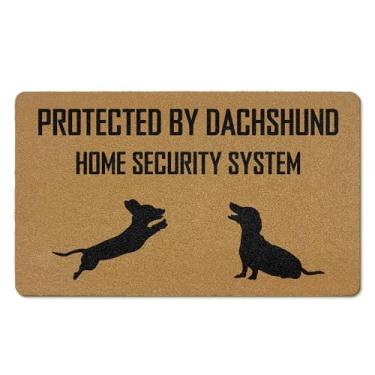 Imagem de EGBTL Tapetes de porta engraçados para cães Dachshund Coir para ambientes externos, presentes de cachorro Wiener Tapete de porta da frente Entrada externa, protegido por Dachshund Sistema Doméstico