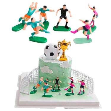 Imagem de 9 Pcs Soccer Cake Toppers Plastic Soccer Players Figurine Football World Cup Party Football Birthday Cake Decoration for Men Boy Footballs Sport Theme Birthday Party Suppplies