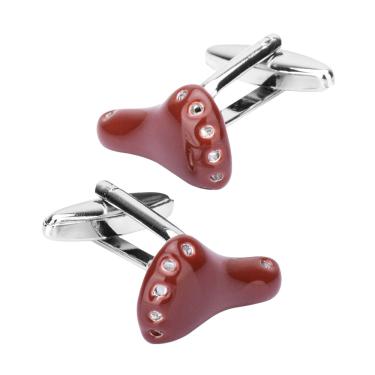 Imagem de Cufflinks Bicycle Saddle Design marrom para homens em cobre