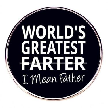 Imagem de Brooch Pins: o slogan engraçado em inglês do melhor pai do mundo - yiw