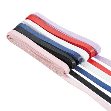 Imagem de letsinstyle 6 peças, faixa elástica de 2 metros, sutiã de elastano elástico, sutiã de pelúcia brilhante de 0,39 polegadas, cordões elásticos multicoloridos de poliéster para lingerie, calças, roupas