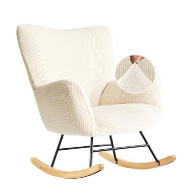 Imagem de Dipurman Capa de cadeira de balanço para berçário, capa elástica de jacquard para cadeira de balanço de bebê, cadeira de balanço estofada, capa para poltrona de balanço para sala de estar, quarto