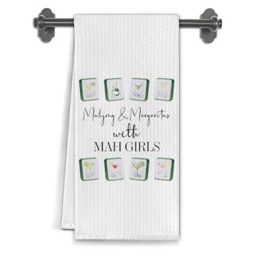 Imagem de Elefeltclave Toalhas de cozinha Mahjong para coquetéis, presentes para amantes de Mahjong, toalhas de chá para decoração de cozinha, acessórios de Mah Jong, presentes para amantes de martini