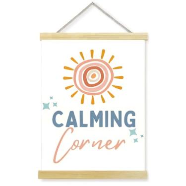 Imagem de CanvaCrafted Pintura de pergaminhos pendurados em madeira maciça, decoração de sala de aula, decoração de sala de aula boho arco-íris, arte de parede educacional para ambiente de sala de aula pacífico