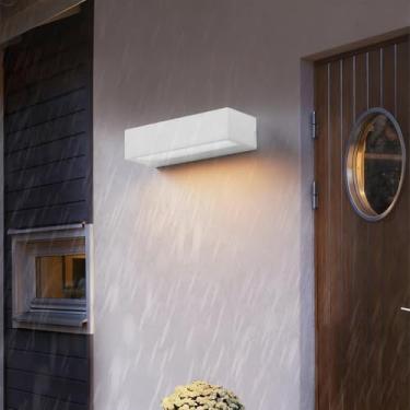 Imagem de GZZBMY Lâmpadas de parede LED para exterior IP65 à prova d'água alumínio lâmpada de parede externa moderna longa iluminação de parede interior/exterior para terraço sala de estar corredor escada (luz