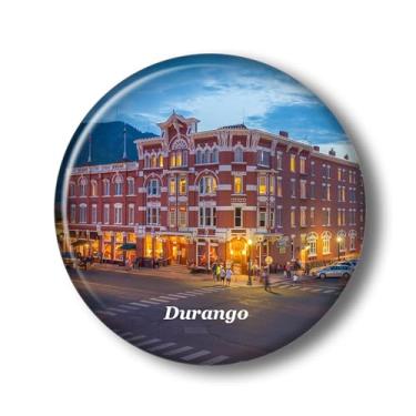 Imagem de Colorado Durango Historic Downtown Adesivo Ímã de Geladeira Vidro Cristal 3D Ímãs de Geladeira Viagem Cidade Durango Colecionável Lembrança Presentes Decoração de Geladeira