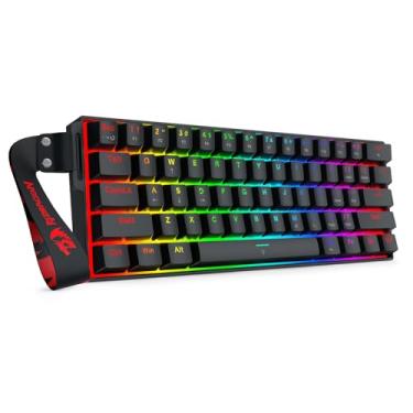 Imagem de Redragon K617 HE Rapid Trigger Gaming Keyboard, 60% 61 Keys Wired Mechanical Keyboard w/Hyper-Fast Actuation, Dedicated Hall Effect Magnetic Switch, Actuation Point Adjustable, Strap Version
