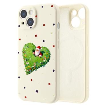 Imagem de JOYLAND Linda capa de Papai Noel para iPhone 16 Pro Max, compatível com MagSafe, forro de microfibra protetora de corpo inteiro, capa protetora de silicone à prova de choque para iPhone 16 Pro Max