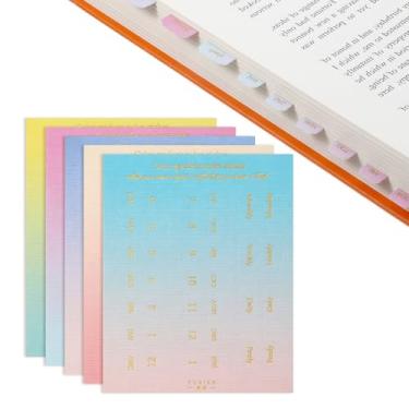 Imagem de 10 folhas de tabelas de índice adesivo mensal, guia separadora de mês colorida, guia de calendário mensal para agendas, caderno de estudo, material de escritório