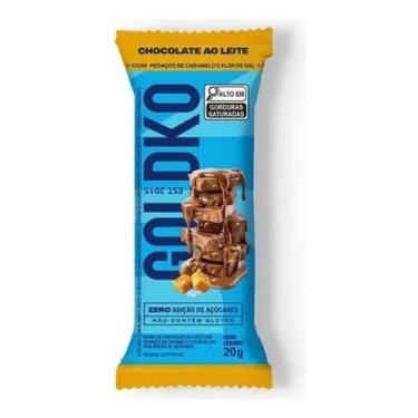 Imagem de Barra De Chcolate com Pedaços de Caramelos e Flor de Sal GoldKo 20g