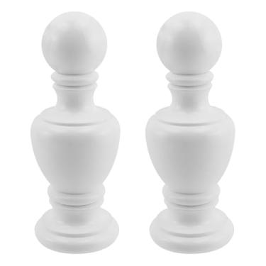 Imagem de Dnyta 2 peças de acabamentos decorativos de madeira, 20 cm de altura x 7,5 cm de largura, coluna de cama de madeira maciça, acabamento de madeira grande para decoração de casa, acabamento de poste de