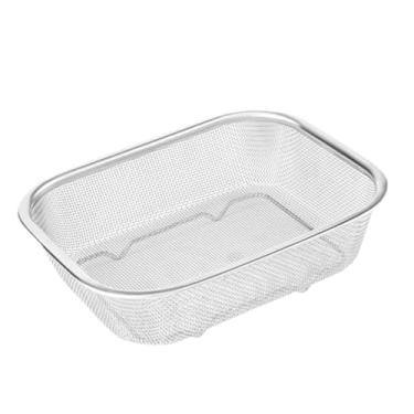 Imagem de Baoblaze Cesto para fritadeira, escorredor de cozinha, peneira para alimentos, bandeja de fritura em aço inoxidável, escorredor de óleo para uso comercial, 20.8 X 17.5 X 5 Cm